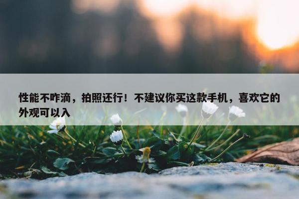 性能不咋滴，拍照还行！不建议你买这款手机，喜欢它的外观可以入