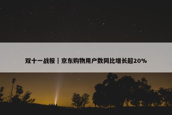 双十一战报｜京东购物用户数同比增长超20%