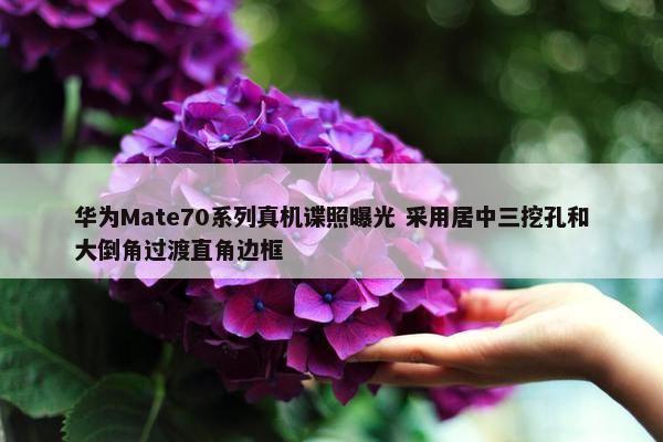 华为Mate70系列真机谍照曝光 采用居中三挖孔和大倒角过渡直角边框