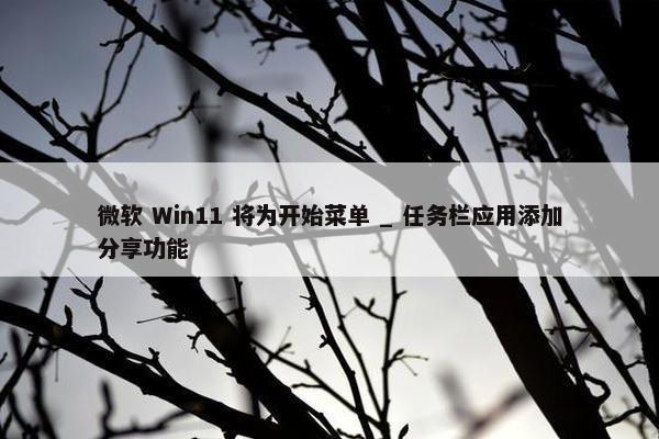 微软 Win11 将为开始菜单 _ 任务栏应用添加分享功能