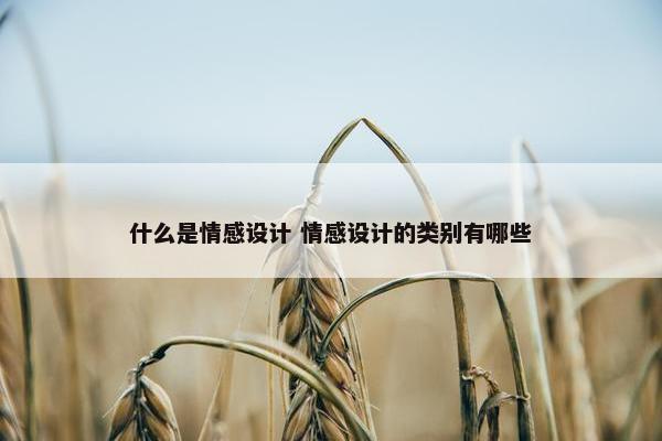 什么是情感设计 情感设计的类别有哪些