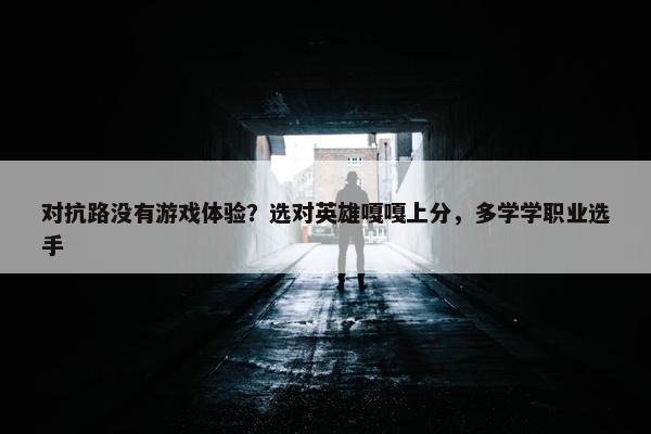 对抗路没有游戏体验？选对英雄嘎嘎上分，多学学职业选手