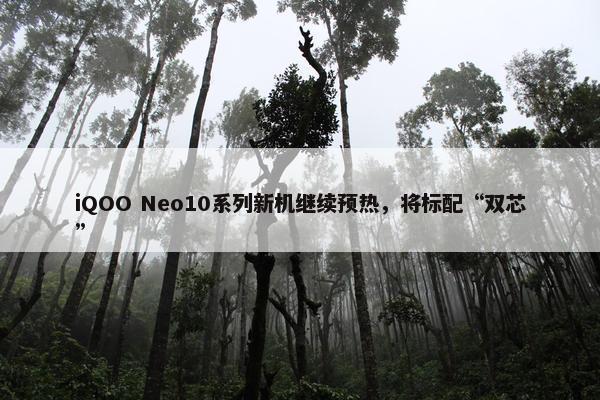 iQOO Neo10系列新机继续预热，将标配“双芯”