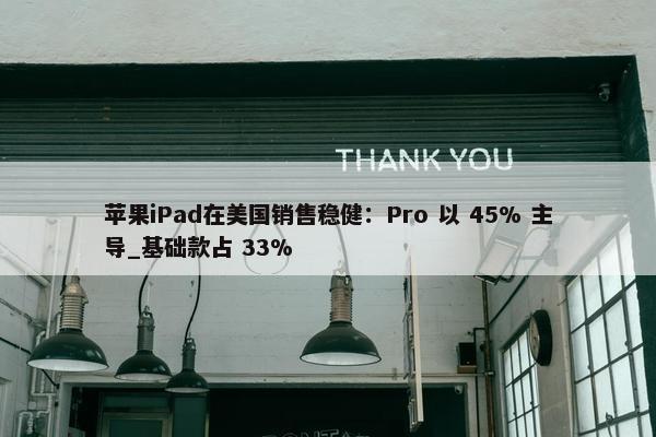 苹果iPad在美国销售稳健：Pro 以 45% 主导_基础款占 33%