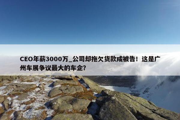 CEO年薪3000万_公司却拖欠货款成被告！这是广州车展争议最大的车企？