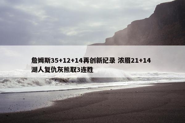 詹姆斯35+12+14再创新纪录 浓眉21+14 湖人复仇灰熊取3连胜