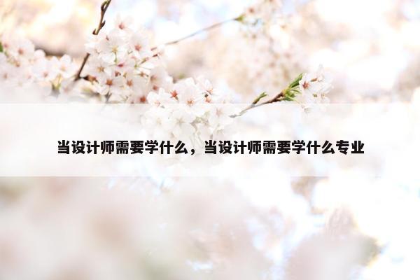 当设计师需要学什么，当设计师需要学什么专业