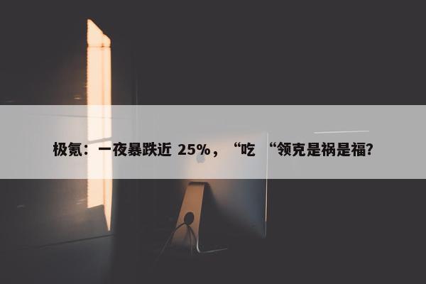 极氪：一夜暴跌近 25%，“吃 “领克是祸是福？