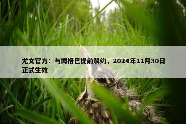 尤文官方：与博格巴提前解约，2024年11月30日正式生效