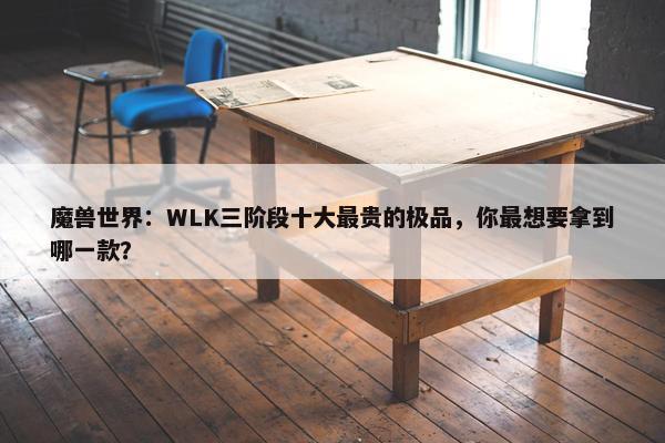 魔兽世界：WLK三阶段十大最贵的极品，你最想要拿到哪一款？