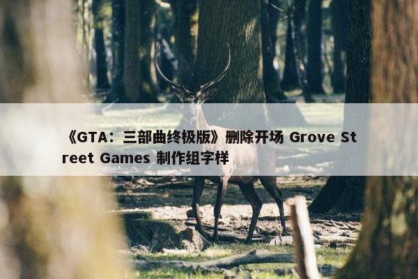 《GTA：三部曲终极版》删除开场 Grove Street Games 制作组字样