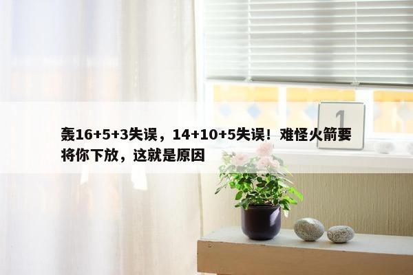 轰16+5+3失误，14+10+5失误！难怪火箭要将你下放，这就是原因