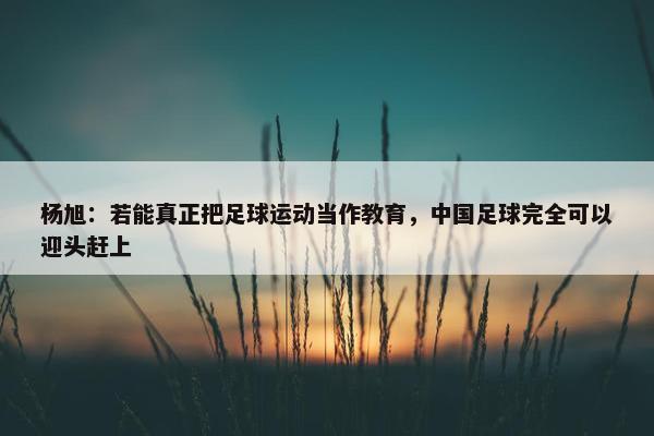 杨旭：若能真正把足球运动当作教育，中国足球完全可以迎头赶上