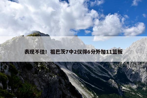 表现不佳！祖巴茨7中2仅得6分外加11篮板