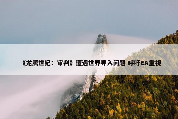 《龙腾世纪：审判》遭遇世界导入问题 呼吁EA重视