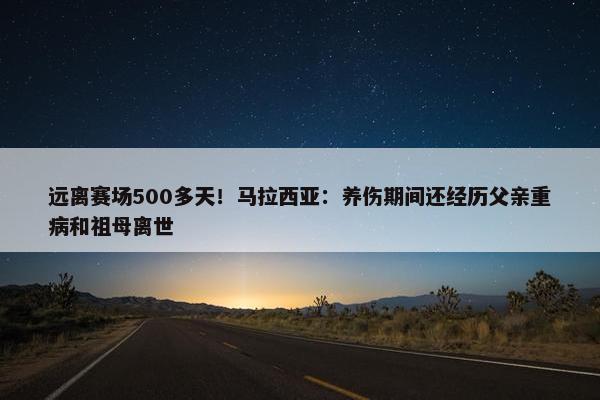 远离赛场500多天！马拉西亚：养伤期间还经历父亲重病和祖母离世