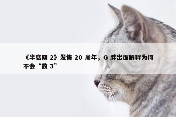 《半衰期 2》发售 20 周年，G 胖出面解释为何不会“数 3”