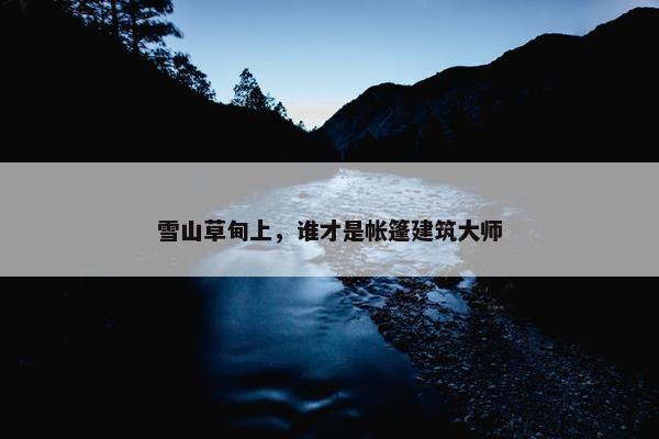 雪山草甸上，谁才是帐篷建筑大师