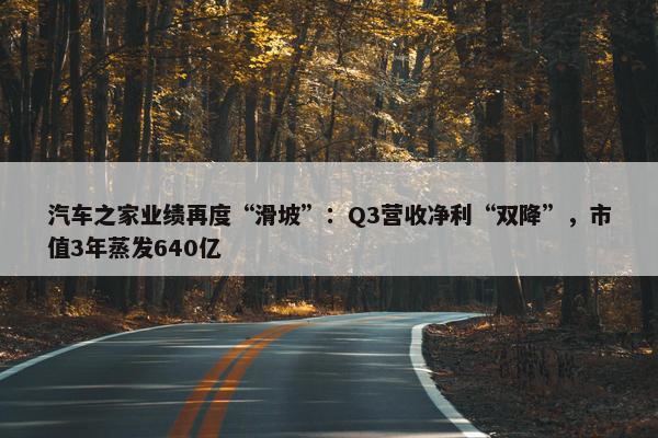 汽车之家业绩再度“滑坡”：Q3营收净利“双降”，市值3年蒸发640亿