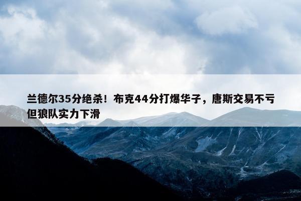 兰德尔35分绝杀！布克44分打爆华子，唐斯交易不亏但狼队实力下滑