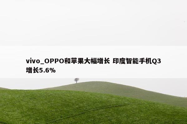 vivo_OPPO和苹果大幅增长 印度智能手机Q3增长5.6%