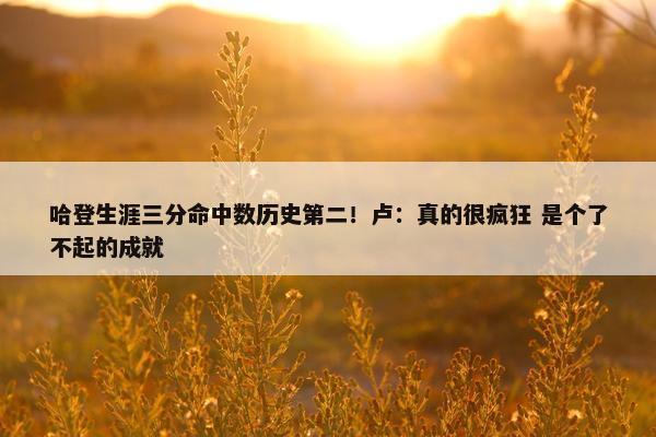 哈登生涯三分命中数历史第二！卢：真的很疯狂 是个了不起的成就