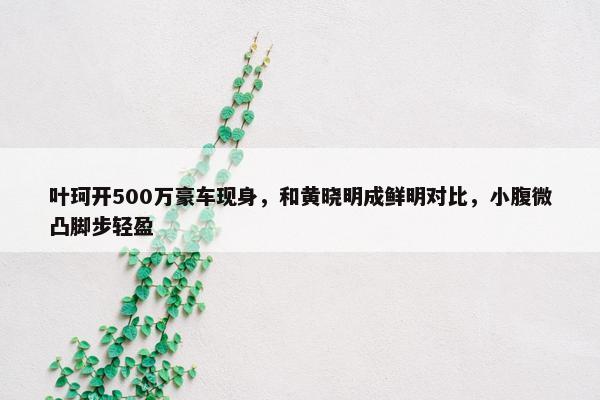 叶珂开500万豪车现身，和黄晓明成鲜明对比，小腹微凸脚步轻盈