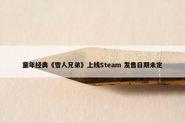 童年经典《雪人兄弟》上线Steam 发售日期未定