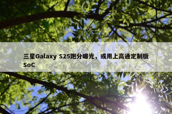 三星Galaxy S25跑分曝光，或用上高通定制版SoC