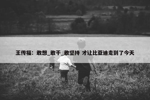 王传福：敢想_敢干_敢坚持 才让比亚迪走到了今天