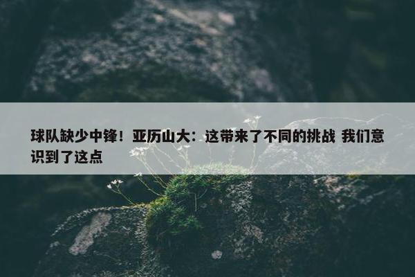 球队缺少中锋！亚历山大：这带来了不同的挑战 我们意识到了这点