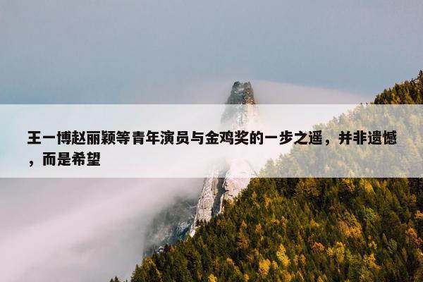 王一博赵丽颖等青年演员与金鸡奖的一步之遥，并非遗憾，而是希望