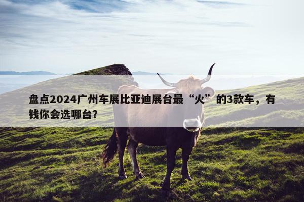 盘点2024广州车展比亚迪展台最“火”的3款车，有钱你会选哪台？