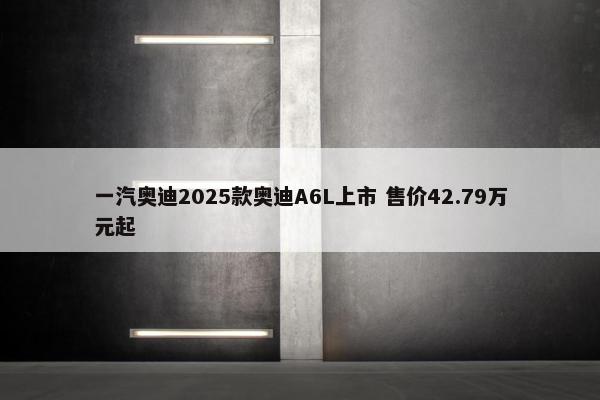 一汽奥迪2025款奥迪A6L上市 售价42.79万元起