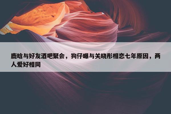 鹿晗与好友酒吧聚会，狗仔曝与关晓彤相恋七年原因，两人爱好相同