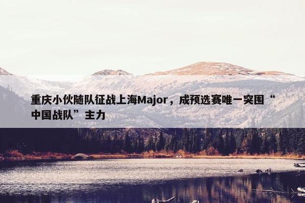 重庆小伙随队征战上海Major，成预选赛唯一突围“中国战队”主力