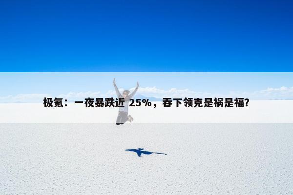 极氪：一夜暴跌近 25%，吞下领克是祸是福？