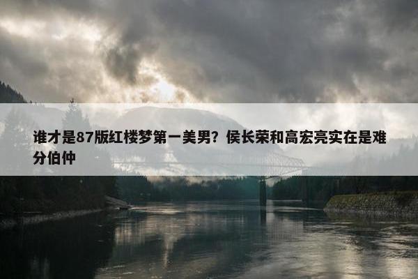 谁才是87版红楼梦第一美男？侯长荣和高宏亮实在是难分伯仲