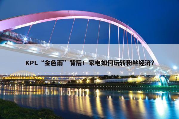 KPL“金色雨”背后！家电如何玩转粉丝经济？