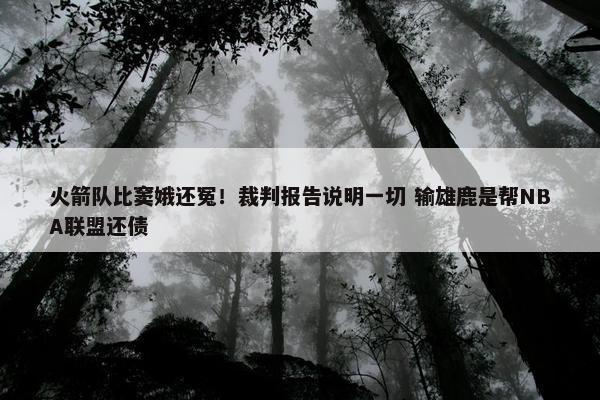 火箭队比窦娥还冤！裁判报告说明一切 输雄鹿是帮NBA联盟还债