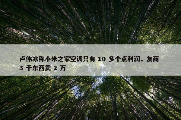 卢伟冰称小米之家空调只有 10 多个点利润，友商 3 千东西卖 2 万