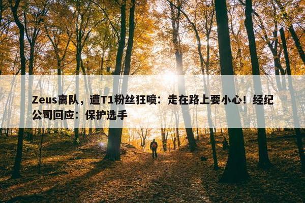 Zeus离队，遭T1粉丝狂喷：走在路上要小心！经纪公司回应：保护选手