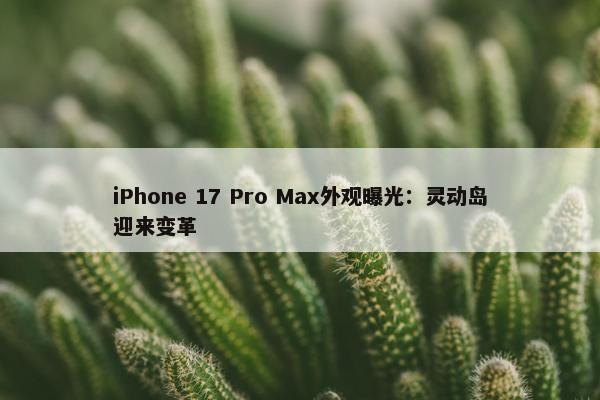 iPhone 17 Pro Max外观曝光：灵动岛迎来变革