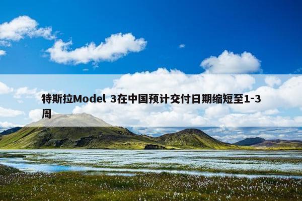 特斯拉Model 3在中国预计交付日期缩短至1-3周