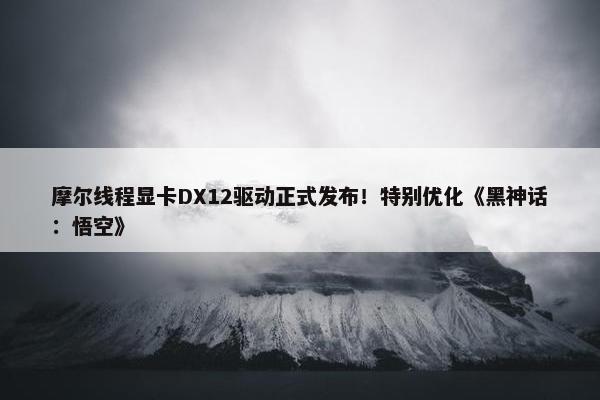 摩尔线程显卡DX12驱动正式发布！特别优化《黑神话：悟空》