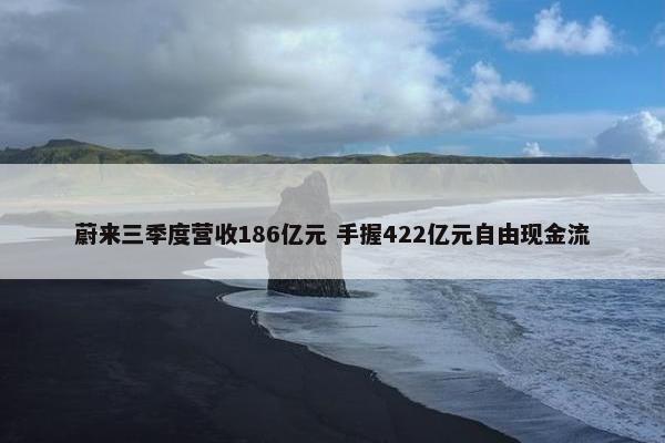 蔚来三季度营收186亿元 手握422亿元自由现金流