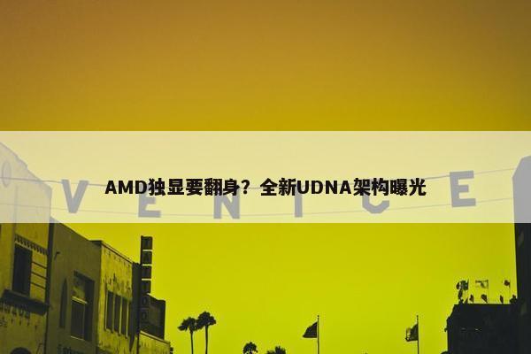 AMD独显要翻身？全新UDNA架构曝光