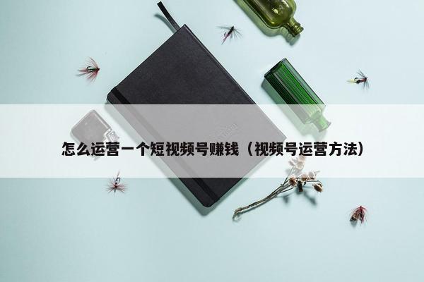 怎么运营一个短视频号赚钱（视频号运营方法）