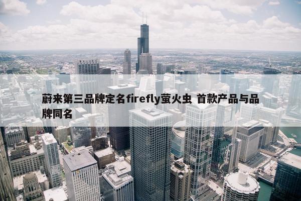 蔚来第三品牌定名firefly萤火虫 首款产品与品牌同名