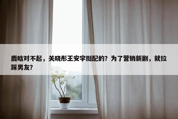 鹿晗对不起，关晓彤王安宇挺配的？为了营销新剧，就拉踩男友？